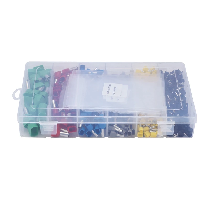 

3120Pcs Dual Bootlace Ferrule Teminator Kit Electrical Crimp Dual Entry Cord End Wire Terminal Connector