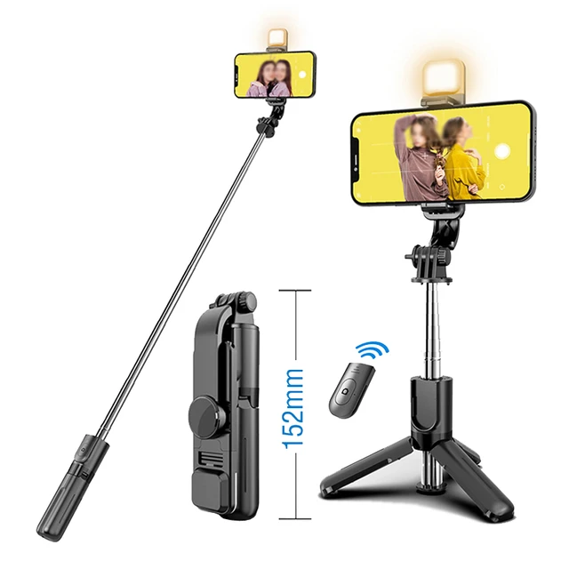 Mini Selfie Stick Led Fill Light Bluetooth Tripode Para Movil Lamp Phone  Stand Portabl Con Luz Palo Extensible Video Stojak - AliExpress