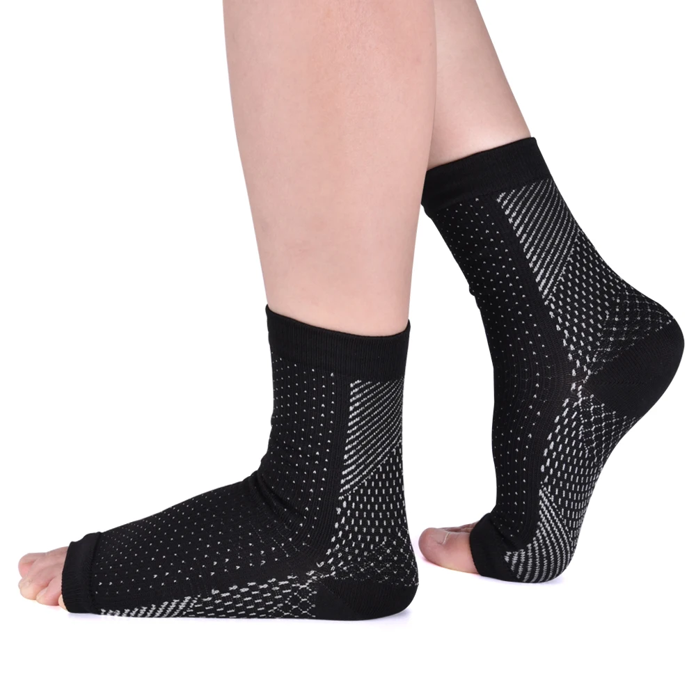 1pair Men Women Foot Circulation Swelling Relief Foot Sleeve Socks Anti Fatigue Compression Varicosity Ankle Support Socks