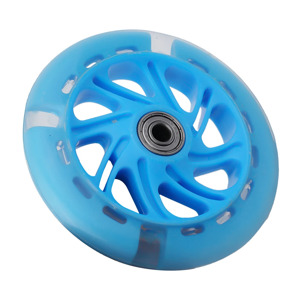 1pc LED-Blitz Rad Blinkende Lichter Zurück Hinten ABEC Für Roller Mini 12x2cm PU Kinder ersetzen Räder Beleuchtung Outdoor Fahrrad Teil – Detail 26