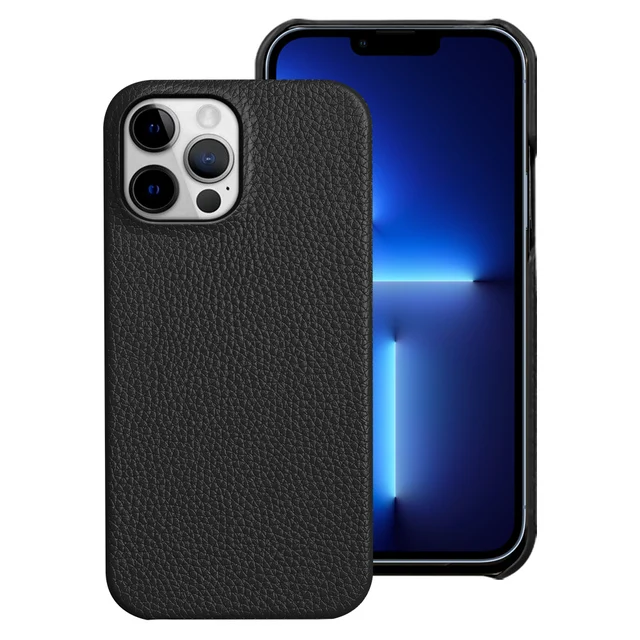 Luxury 3D Lychee Pattern Hard Leather Phone Case Cover