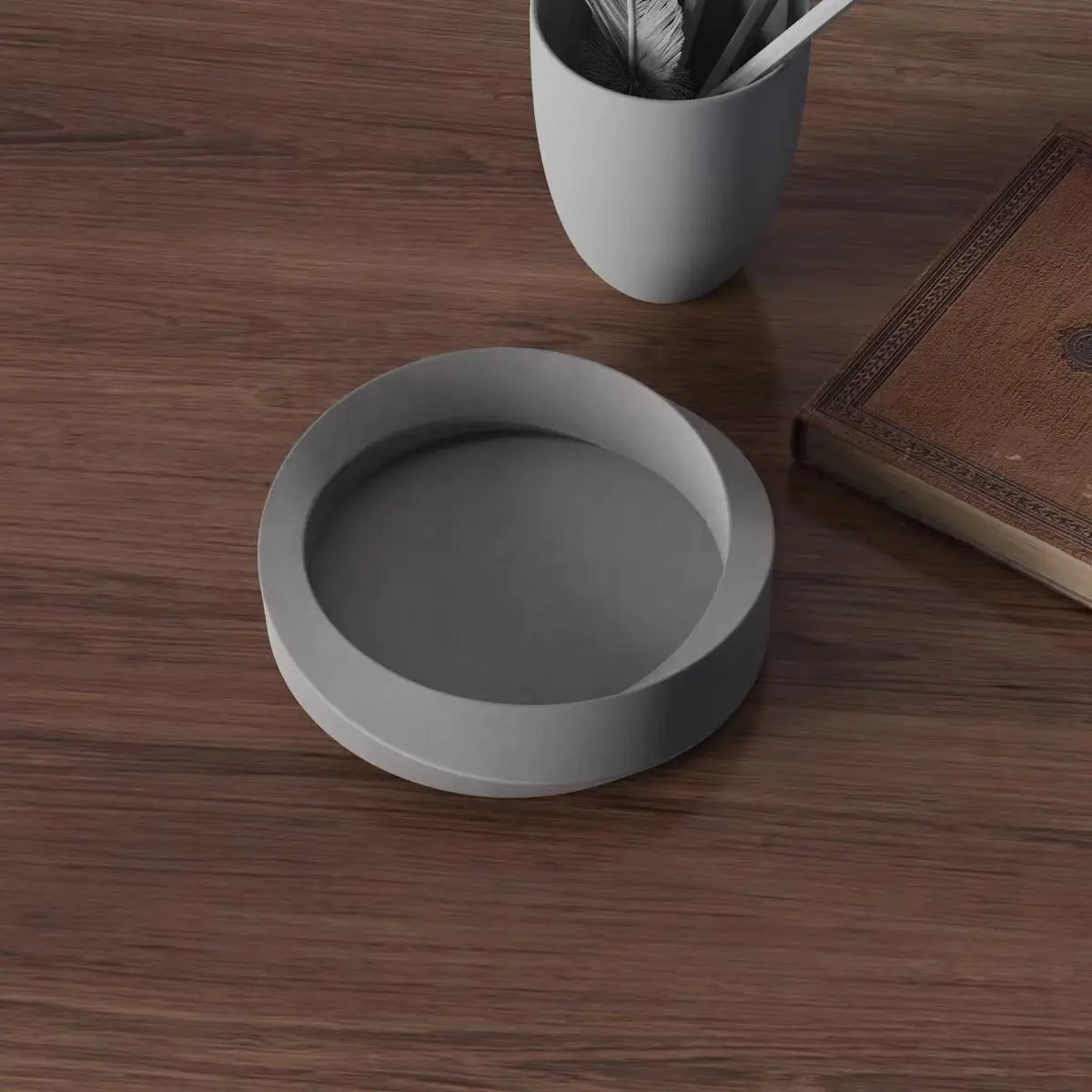 

Luxury Home Decoration Möbius Ring Ashtray Cement Crafts Simple Interior Tv Cabinet Desktop Ornaments Unique Storage Boxes