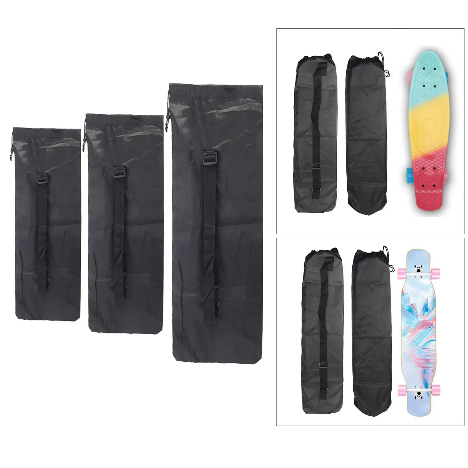 Waterproof Skateboard Bag Double Tilt Skateboard Adjustable Longboard 210D