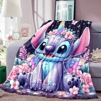 Cartoon Cute Stich Blanket, 3D Printing Lilo & Strong Soft and Comfortable Children's Nap Sleeping Blanket, Bedding 1