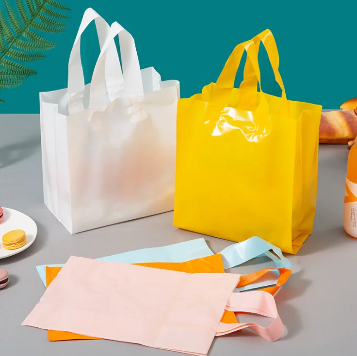 

50Pcs Transparent Takeaway Packaging Catering Supermarket Shopping Food Fruit Plastic Portable Hand Bags