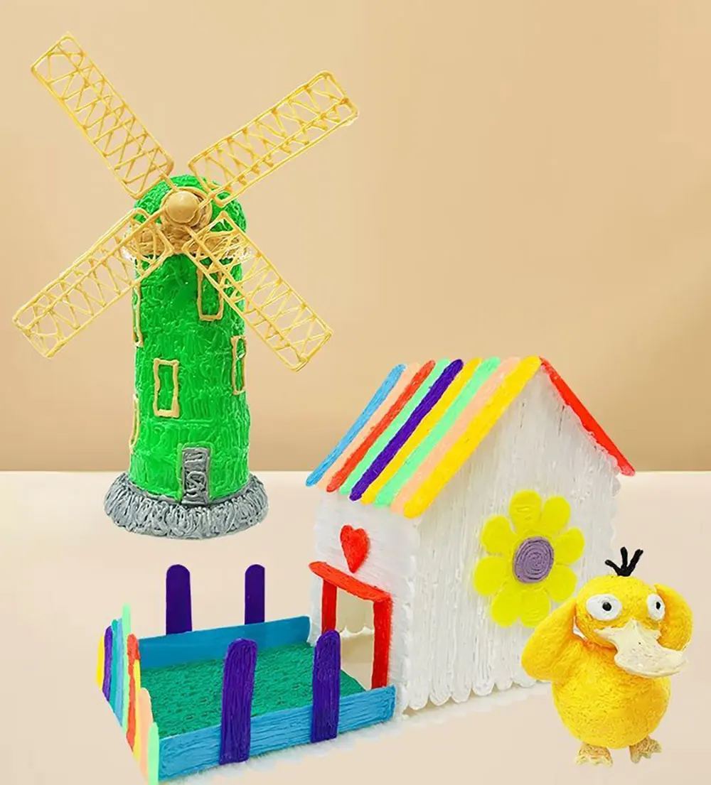 2023 최신 3D 프린팅 펜, DIY 드로잉 펜, 200 미터 PLA 필라멘트, 어린이 생일 크리스마스 선물, 전원 어댑터 포함