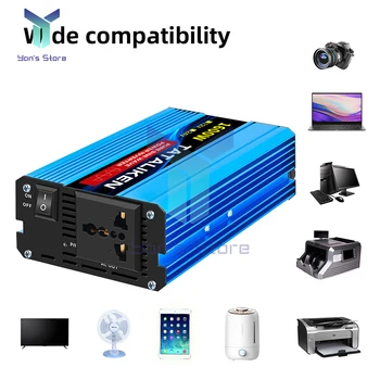 Inverter a Onda Sinusoidale Pura 1600W 3000W, Convertitore di Potenza da 12V a 220V con Display Digitale, Basso Rumore, Scocca in Lega di Alluminio per Auto e Casa