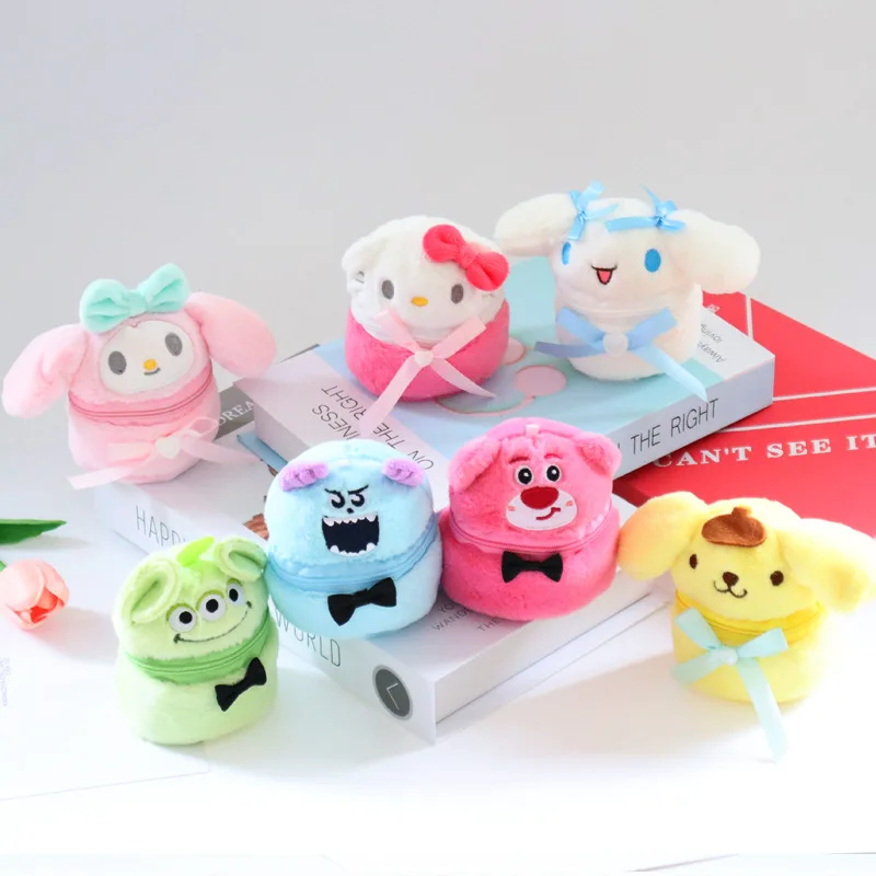 

Sanrio Kuromi Hello Kitty Car Plush KeyChain Pendants Coin Purse Cute Creativity with Key Ring Bag Accessories Stufent Toy Doll