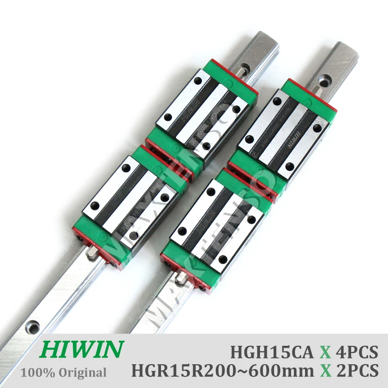 HIWIN 2 CNC HGH15CA Square type heavey load block to HGR15 Linear Guideway rail 