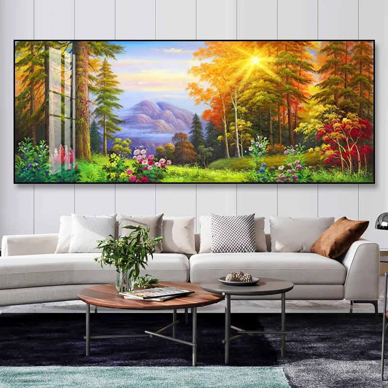

Framed Modern Landscape Decoration Painting, Living Room, Office Wall Art Poster, Canvas Painting, Home Decor, New