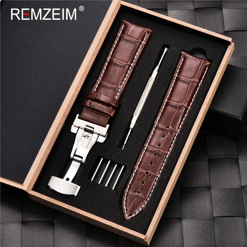 Luxury Calf Genuine Leather Watch Strap with Gift Box