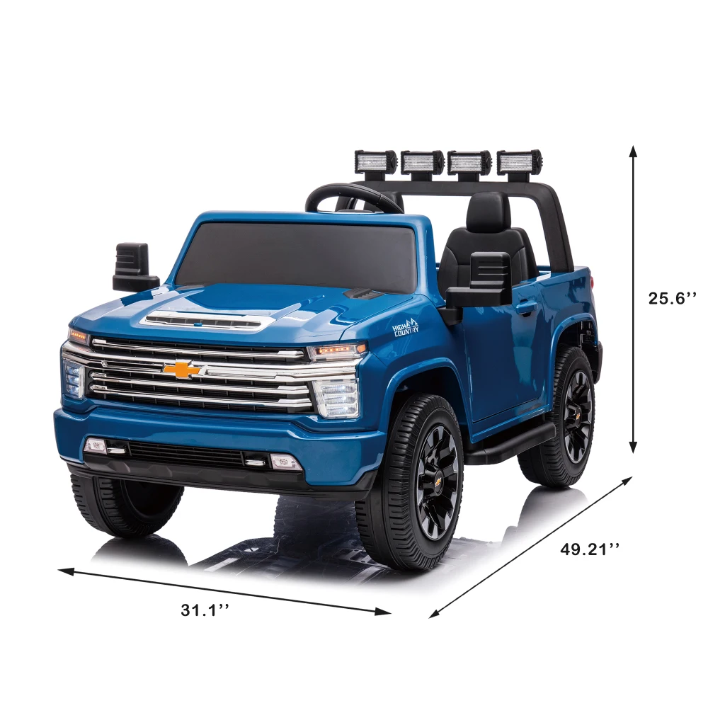 Blue, 24V 2 Seater Kids Electric Car, 4WDmotors, with 2.4G Remote Control, Metal Suspension, Music, LED Light, Toy Gift
