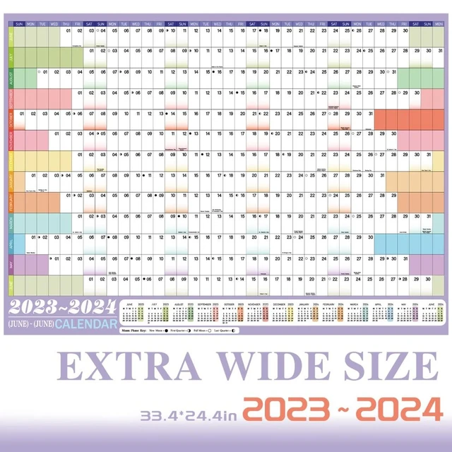 2023 2024 calendario da parete da parete grande annuale annuale settimanale  Agenda giornaliera Agenda calendario orizzontale per lavori in ufficio a  casa - AliExpress