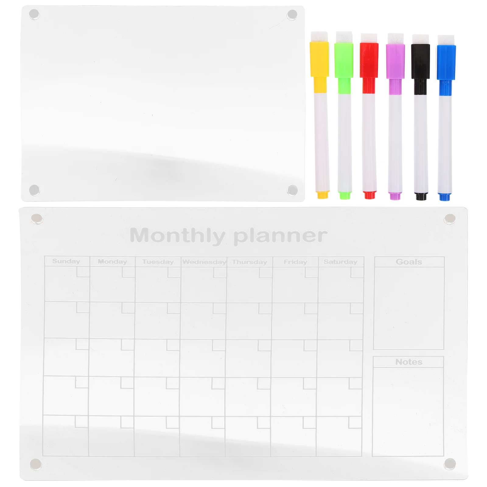 1 Set of Schedule Board Refrigerator Planning Board Reusable Dry Erase Board with Markers Magnetic Board