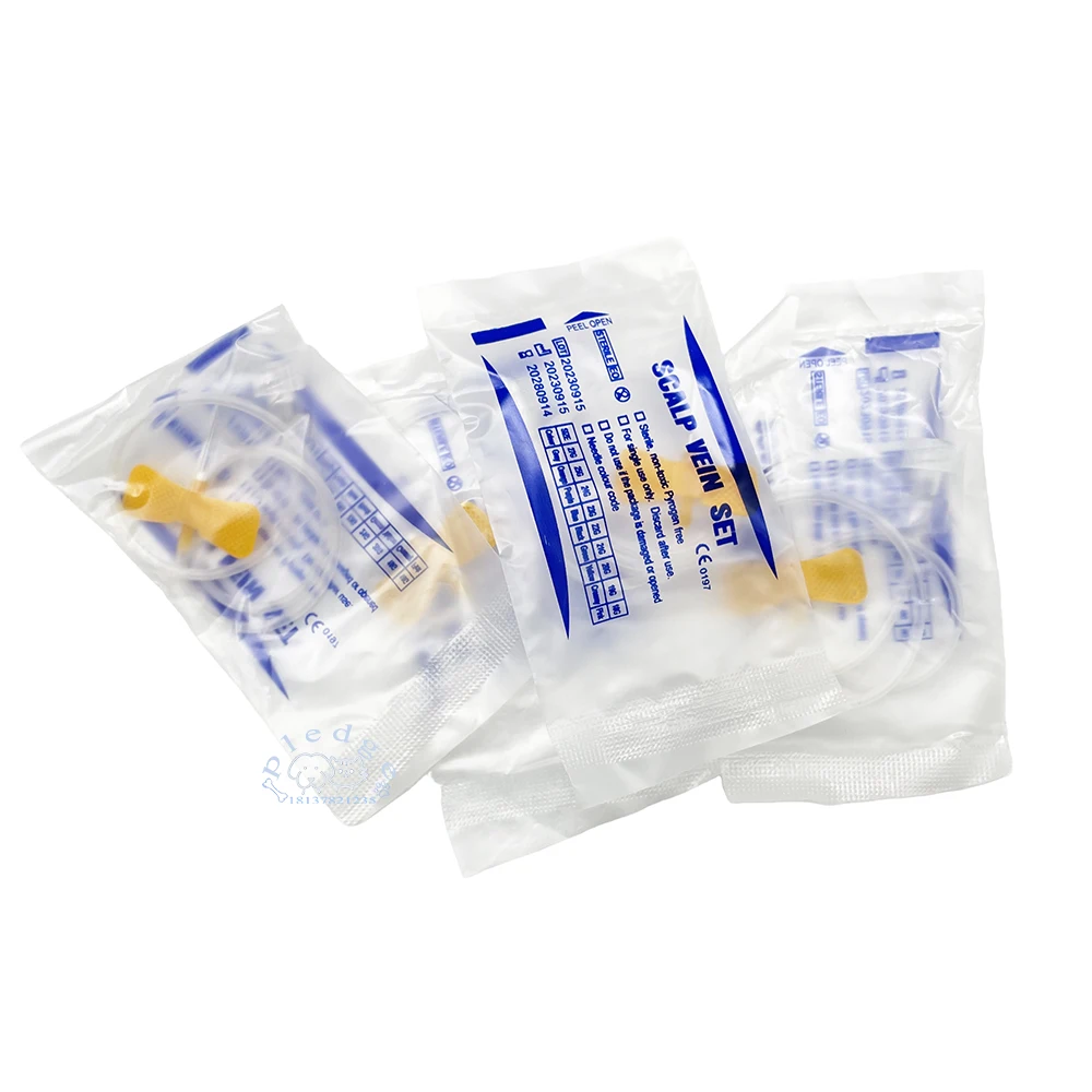5PC/10PCS/30PCS Veterinär Haustier Landwirtschaft Tier Verwenden 25G Kopfhaut Venen Set Schmetterling nadel Kopfhaut Venen Set Einweg Liefert – Detail 7
