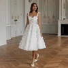 Customized Spaghetti Strap A-Line robes de soirée V Neck Knee-Length Evening Dresses Applique Valentines Day Wedding Dress AE505 1