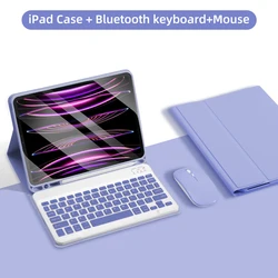 Versatile Keyboard Case for iPad - Enhanced Protection and Functionality (Purple and Mouse)
