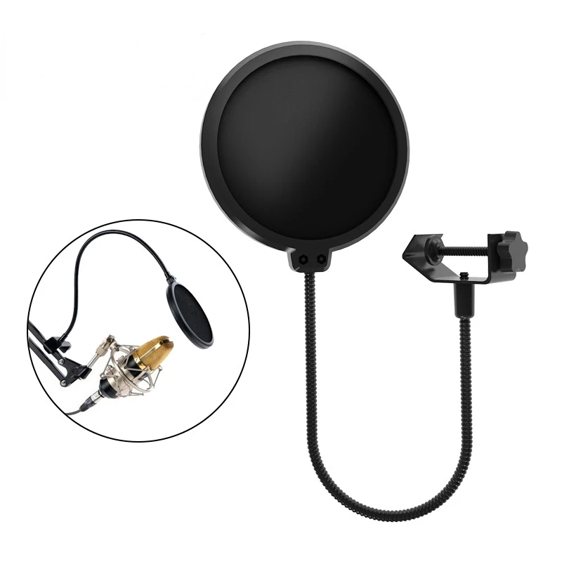

Double Layer Studio Microphone Flexible Wind Screen Sound Filter for Broadcast Karaoke Youtube Podcast Recording Accessories