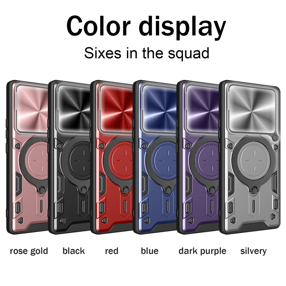 Metal Ring Camera Protect Case with Armor Rotating Holder Cover