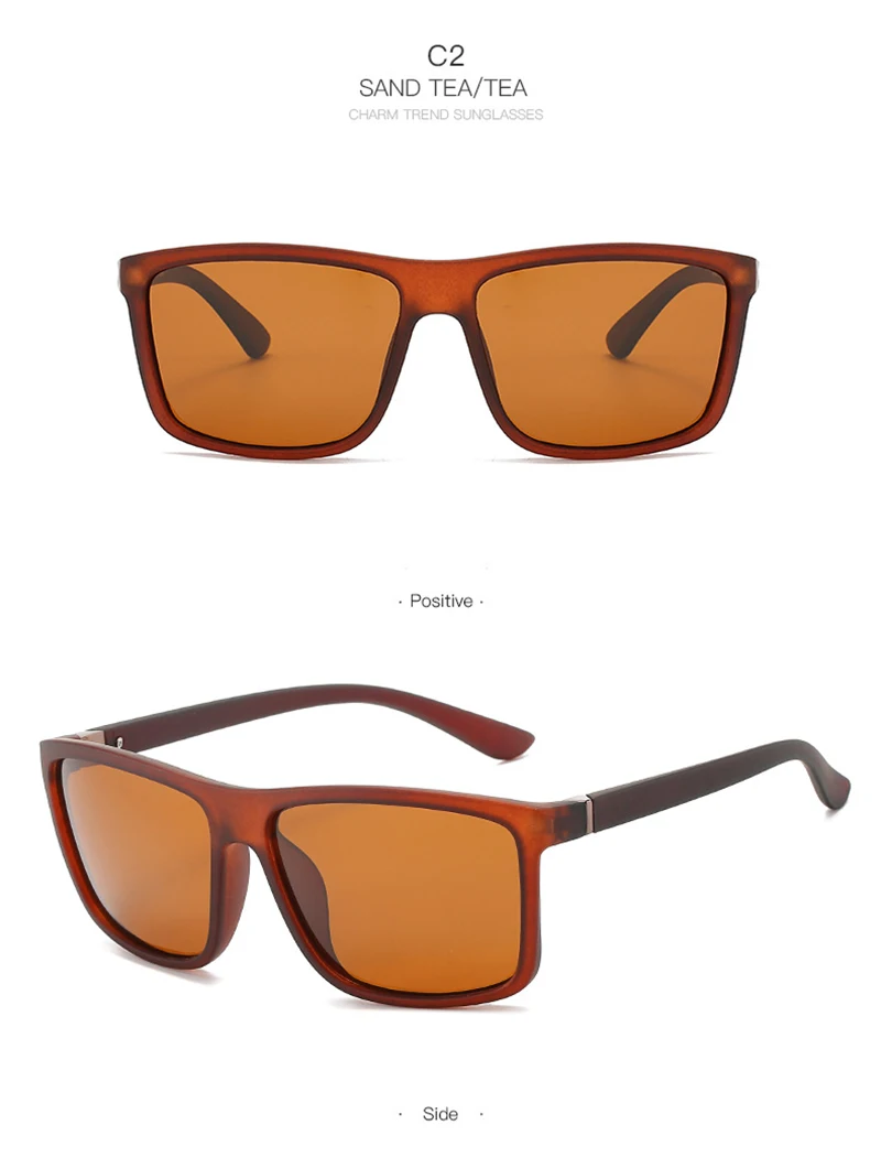 1Pcs Mann Radfahren Gläser Quadrat Sonnenbrille Polarisierte Mann Radfahren Fahren Quadratischen Rahmen Mode Sonnenbrille UV400 Sport Sonnenbrille – Detail 9