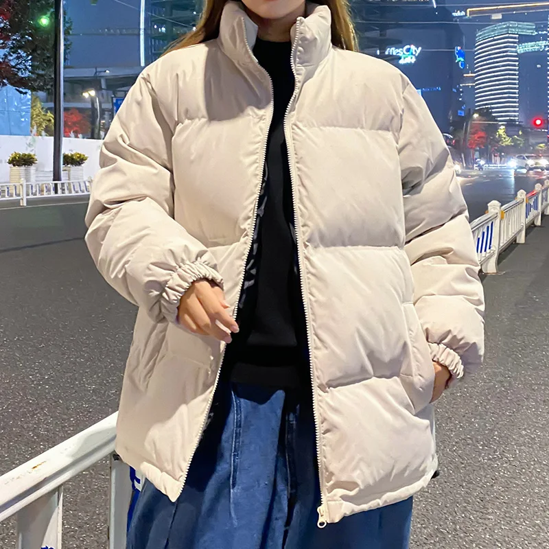 

New 2023 Women Short Jacket Winter Thick Cotton Padded Coats Female Korean Loose Puffer Parkas Ladies Oversize Outwear