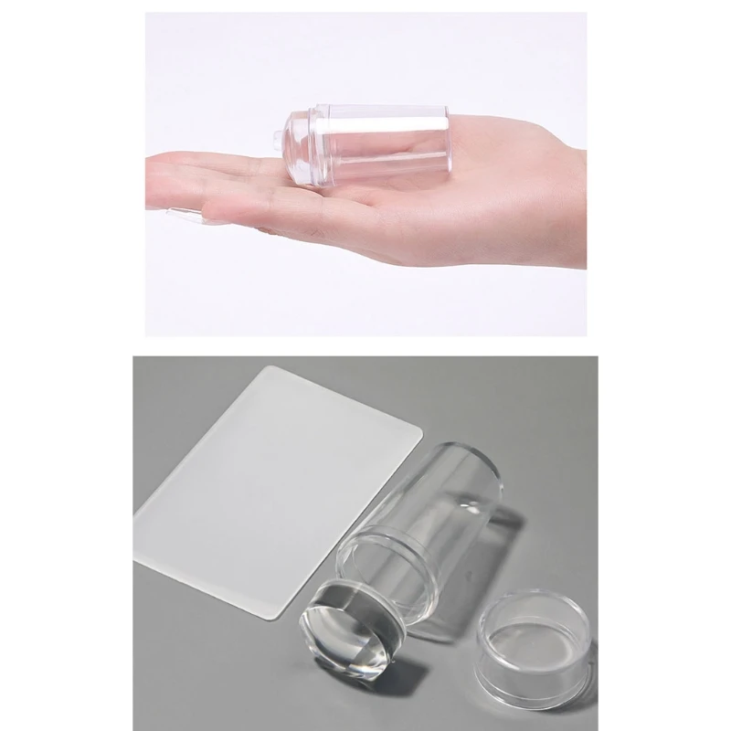 Stamper Set Jelly for Head With Scraper Art Template Print Silicone Dropship 5