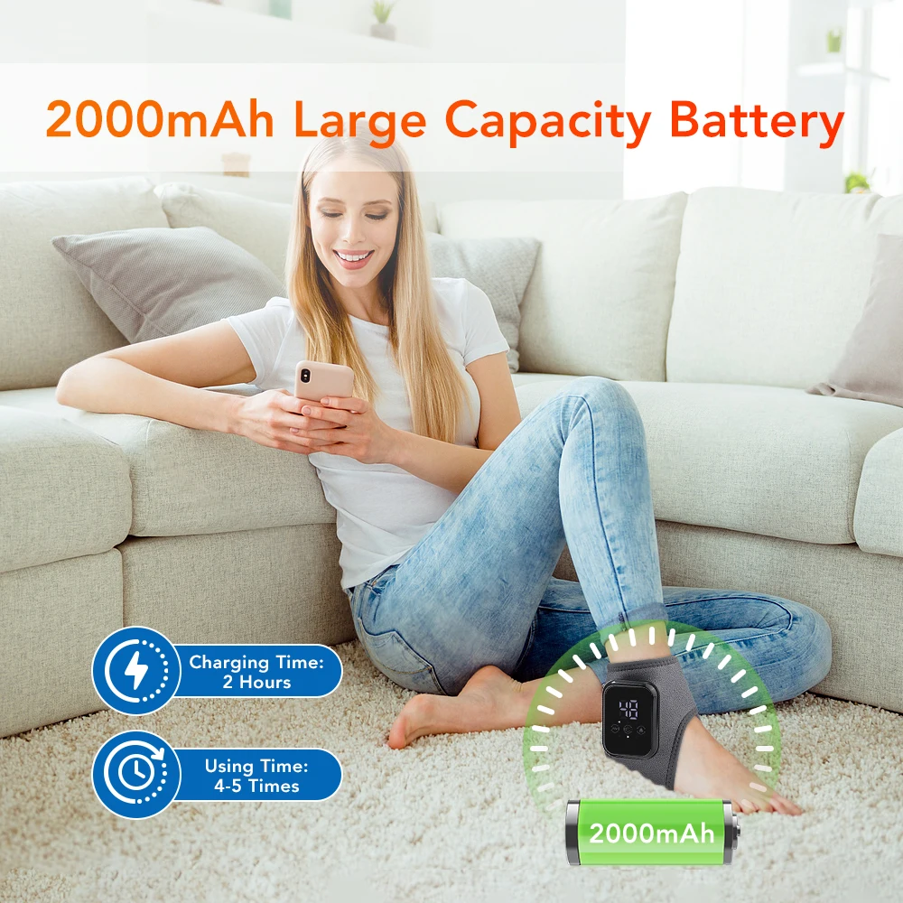 Electric Ankle Massager Vibration Hot Compress Foot Massager Support Brace Ankle Heating Pad with Massage