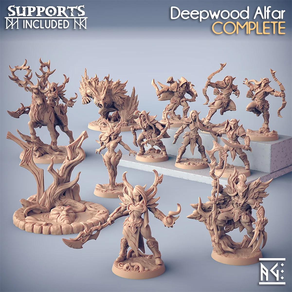 Forest Wood Elf Druid Third Party DND Running Team Board Game Chess Model 【 archmage 】 mage apprentice witch elemental monster dragon and dungeon dnd running team board game chess model