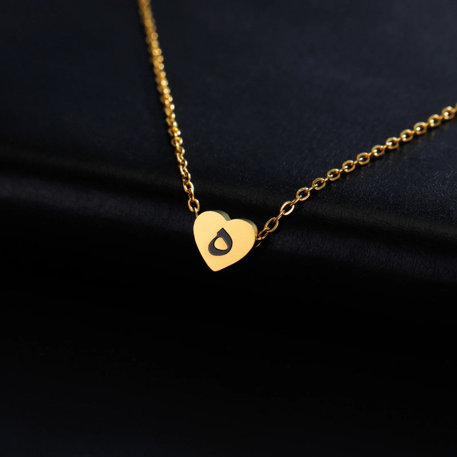 Cazador Arabischer Buchstabe Mini-Herz-Halskette für Frauen, Edelstahl, arabisches Alphabet, Anhänger, Halsband, Kette, Halsketten, Schmuck 2026 – Detail 10