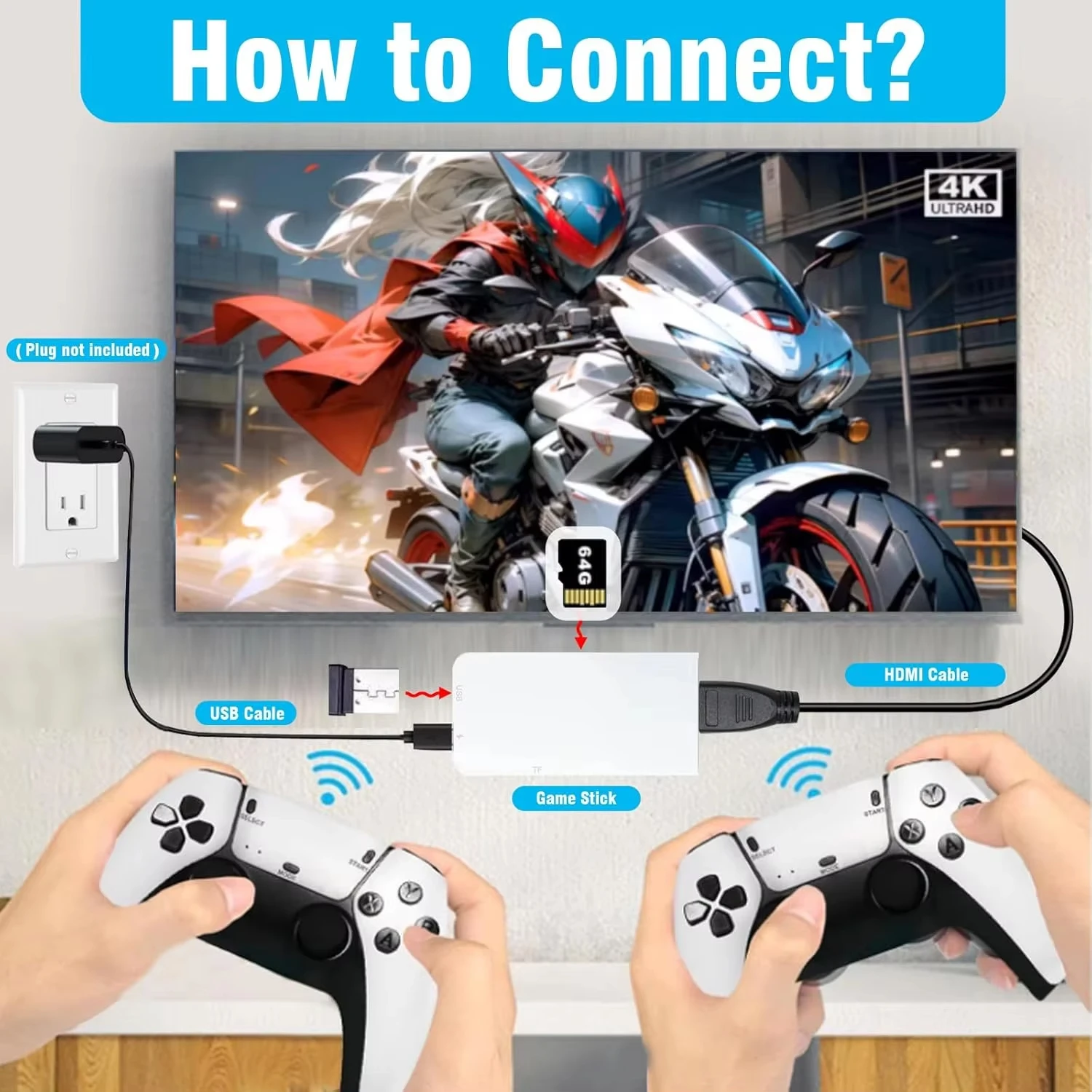 retro game console M15 64GB 20000+game 4K high-definition output handheld video game stick 20+emulator GBA PS1 arcade game