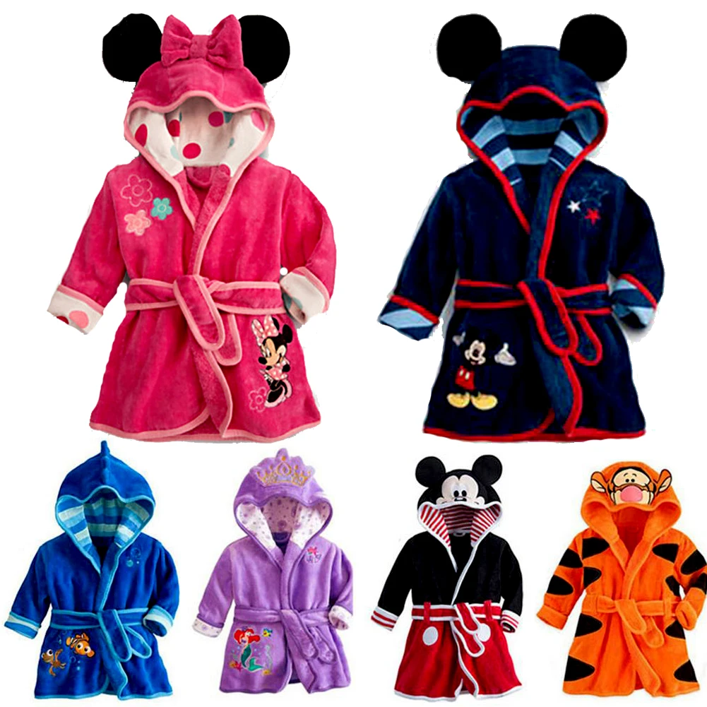 Autumn Winter Children Pijama Infantil Mickey Minnie Kids Warm Boys Pajama Girls Pyjamas Girls Animal Flannel Sleepwear Robe