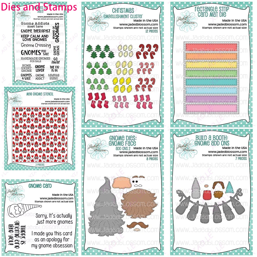 Gnome Friends Gingerbread Holiday Metal Cutting Dies for Crafts and Scrapbooking