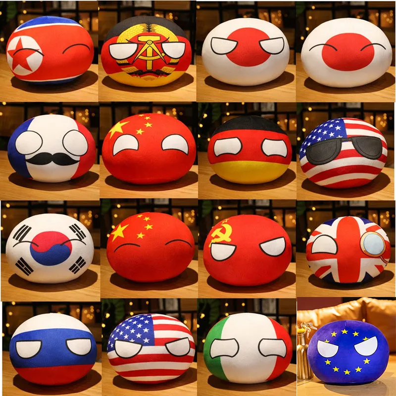 68 styles 10cm Country Ball Plush Toys Polandball Pendant Country Balls Countryball Stuffed Doll Birthday Gifts for Kid Toyss