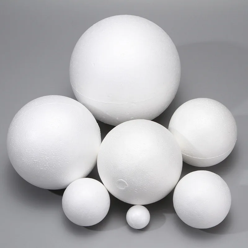 thumbnail image 1 of Bolas de espuma de modelado blancas de 1/2/4/5/6/7/8/9/10/12/15/18/20 cm, bolas de poliestireno expandido para manualidades, bolas pintadas, decoración navideña, 1 of 5