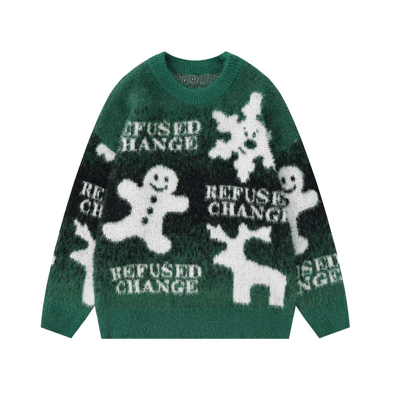 

LACIBLE Cute Cartoon Jacquard Knitted Sweater 2024 New Style Loose Solid Pullover Winter Hip Hop Sweater Men Women Warm Sweater