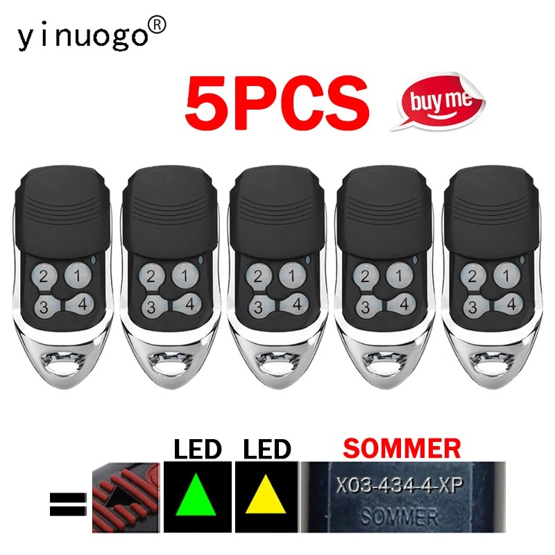 

5PCS SOMMER Remote Contol 434.42MHz Rolling Code For SOMMER TX03-434-4 XP 4013 4014 4022 Garage Door Opener Transmitter Key
