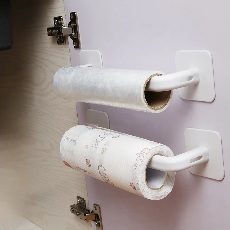 Adhesive Toilet Roll Paper Holder Organizer Wall Mount Storage Stand Kitchen Bathroom No Drill Tissue Towel Dispenser 1/2pcs paper towel holder,toilet paper holder,toilet roll holder,tissue holder