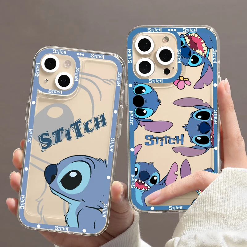 

Toys Disneies Cartoon Stitches Phone Case for iPhone 11 12 13 Mini Pro Max 14 15 Pro Max Case transparent shell