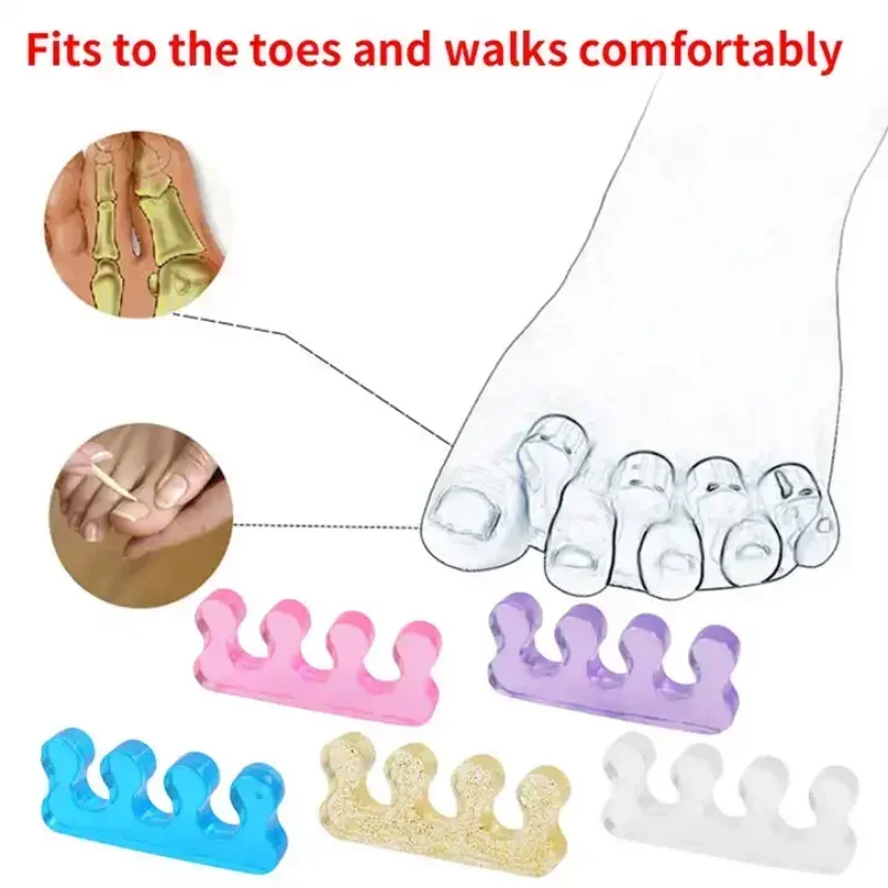 Nail Art Tools 2PCS Soft Silicone Manicure Pedicure Nails Finger Separator Flexible Finger Toe Spacer Separation Straighteners Tool