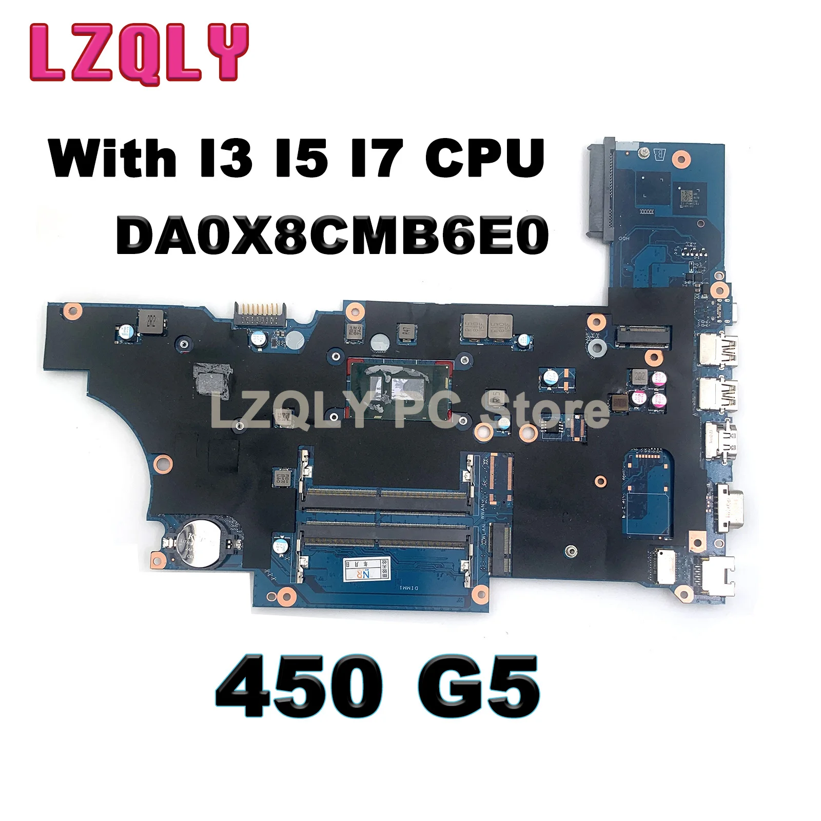 

For HP Probook 450 G5 Laptop Motherboard With I3 I5 I7 7/8th Gen CPU DA0X8CMB6E0 MAINBOARD