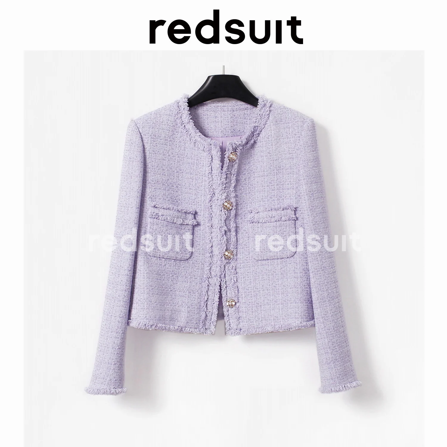 

High Score Practical Wear Rate, Gentle Purple Small Fragrance, Round Neck, Minimalist Coat, Versatile Top for