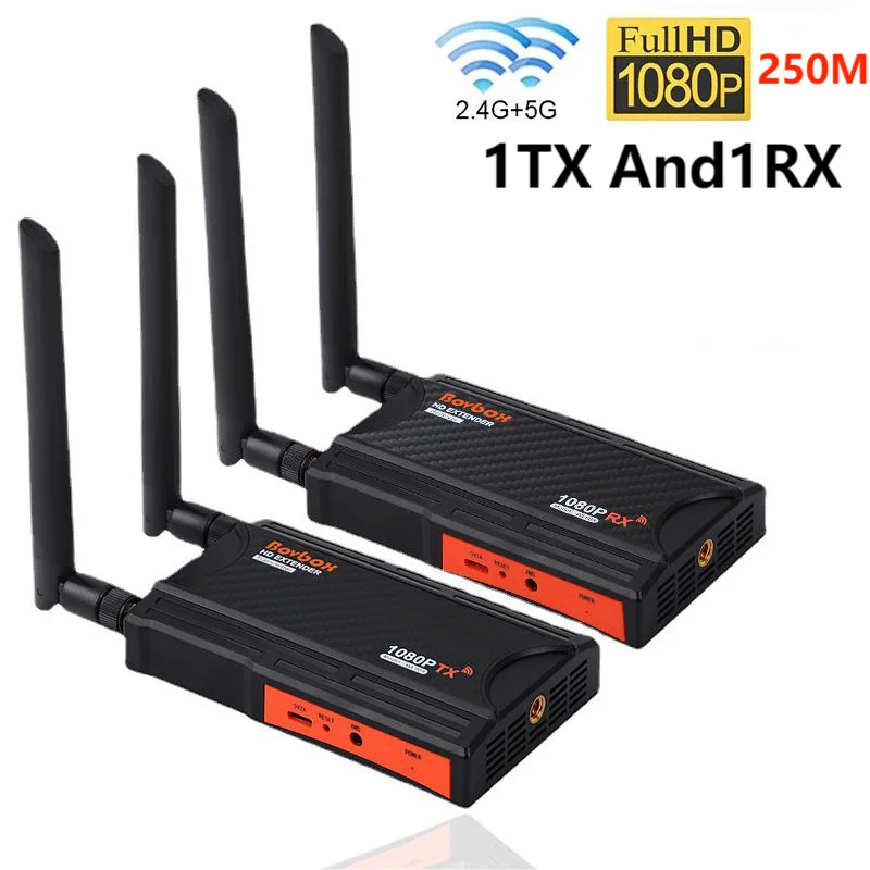 Wireless Video Transceiver 250M 5.8Ghz Wireless Extender Kit 1080P Video HDMICompatible Transmitter And Receiver For PS4 DVD Camera Projector To TV Monitor