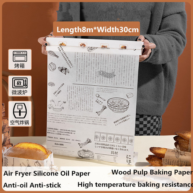Disposable Paper Liners For Air Fryer Cheesecake Baking Oilpaper Oven Bakeware Pad Parchment Wood Pulp Steamer Paper