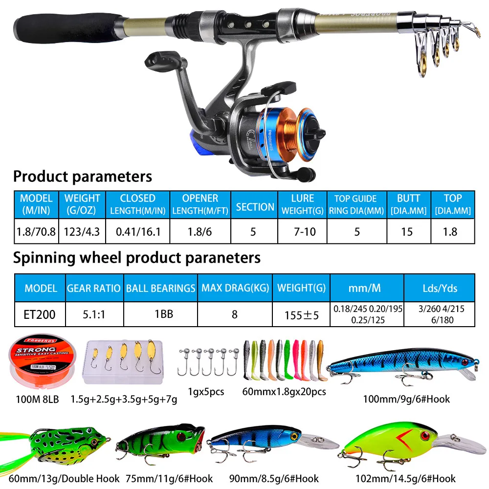 Fishing Pole Set 40 piece set of sea rods remote flying rods soft baits Lei Wa fishing hooks fishing lines outdoor supplies fishing pole set,fishing bait,fishing rod