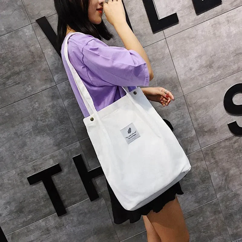 Women's Corduroy Tote Bag - Eco-Friendly Reusable Shopper, Canvas Shoulder Bag for School, Work & Daily Use