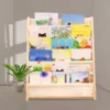 6 Tiers Solid Wood Children Kids BookShelf Multi-layer Magazine Shelf Book Picture Storage Rack for Kids Bedroom Save Space 2