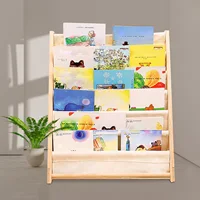 6 Tiers Solid Wood Children Kids BookShelf Multi-layer Magazine Shelf Book Picture Storage Rack for Kids Bedroom Save Space 2