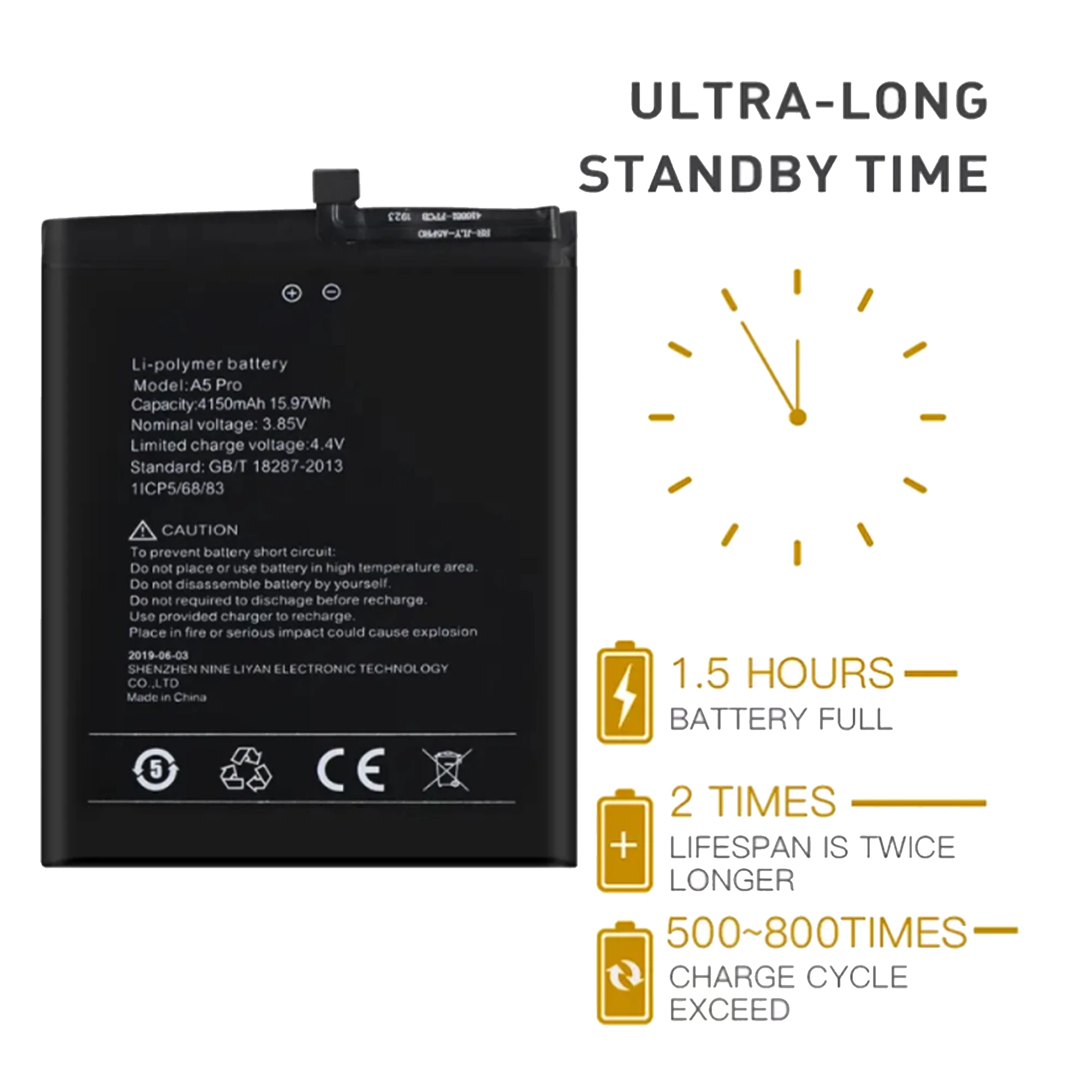 A5 Pro Replacement Battery For UMI Umidigi A5 Pro Repair Part high capacity Capacity Phone Batteries Bateria