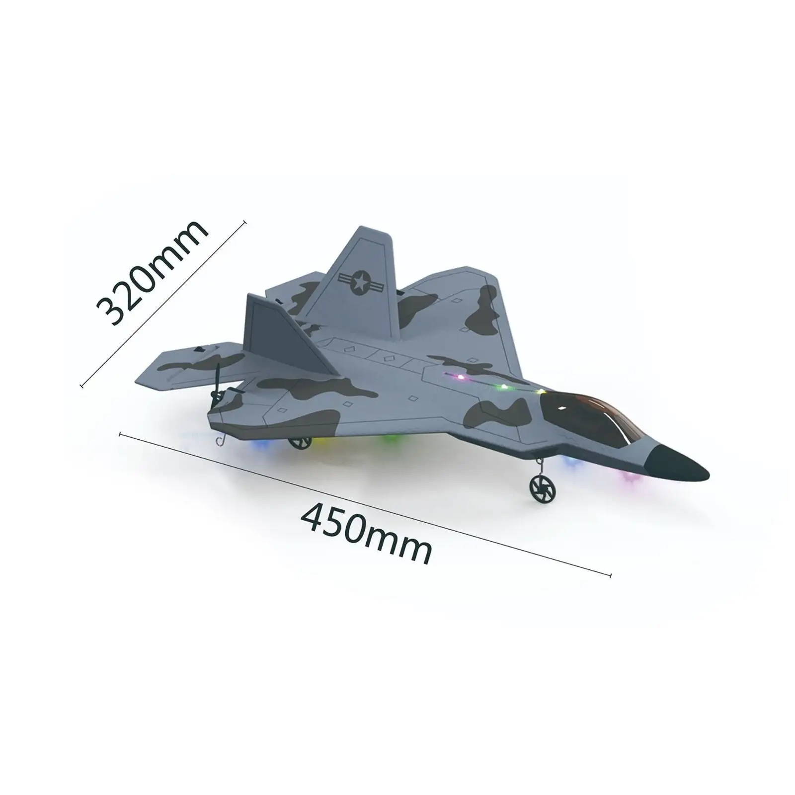 Remote Control Airplane with LED Searchlight 4CH EPP Foam F22 Fighter