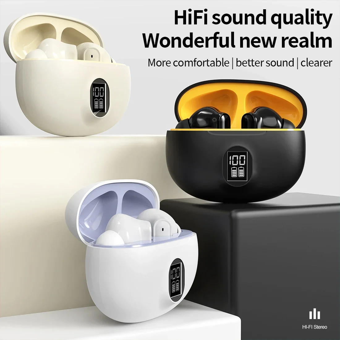 Description Picture 2 of itemSTSEarConect 889 TWS Wireless Earbuds Noise Canceling Waterproof Ear Buds Wireless Bluetooth Headphones Earphones LED Display